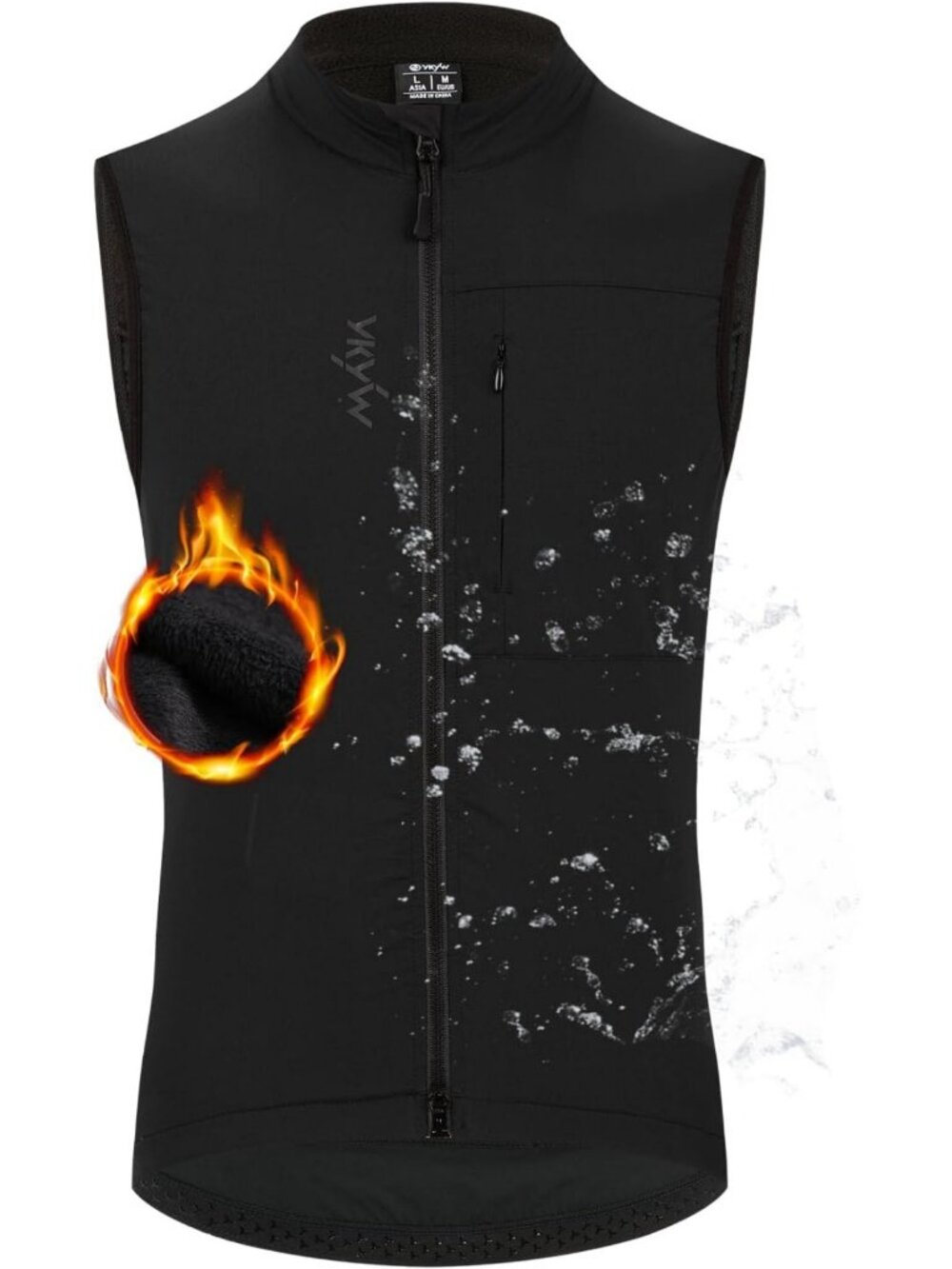 Men's Windproof Cycling Vest - Sleeveless Fleece Jacket for Biking & Outdoor
